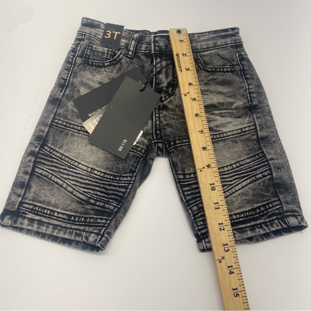 GS-115 Black boy's denim shorts size 3T Black 5 Pocket 3T New - Picture 6 of 15